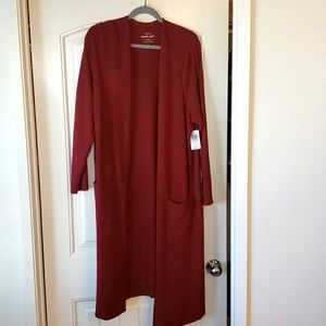 NWT Rust red super soft long cardigan